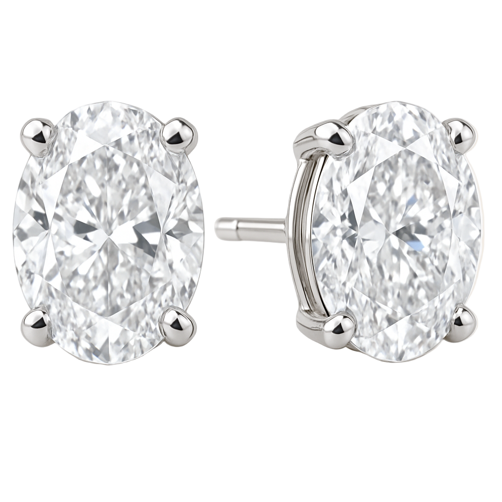Oval Diamond stud earrings